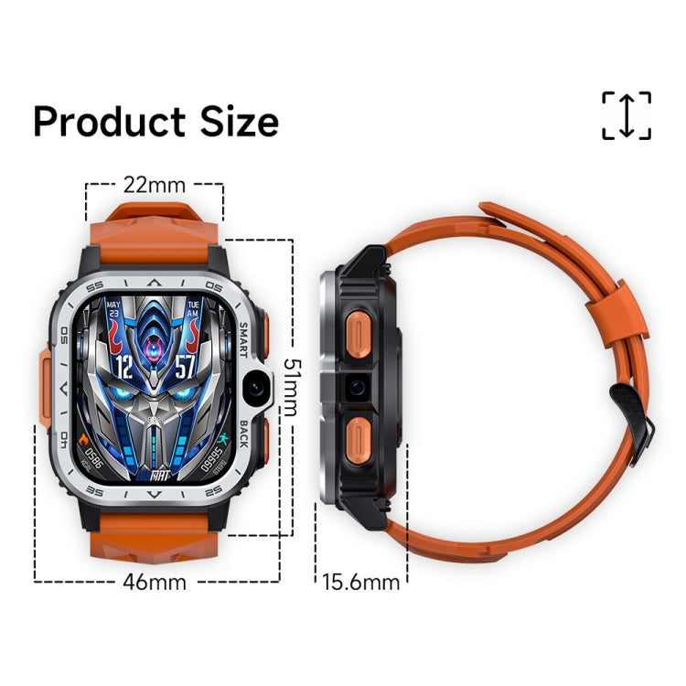 LOKMAT APPLLP 4 MAX 2.02-Inch Android 8.1 Full Network Wifi Card Bluetooth Smart Watch, 4G+64G(Silver), 4G+64G(Navy Blue) - Shello's Creative Boutique