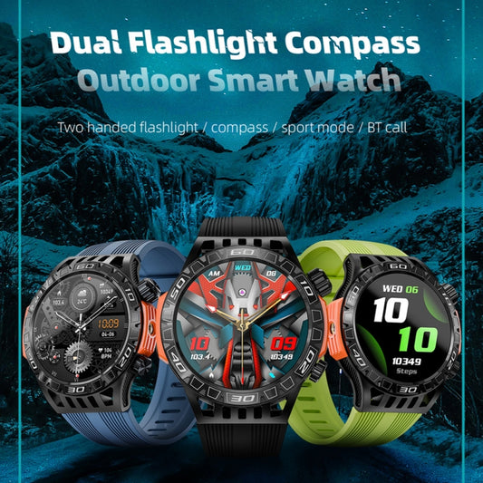 LOKMAT ZEUS6 PRO 1.46-Inch IP68 Waterproof SOS Flashlight Bluetooth Smart Watch - Shello's Creative Boutique