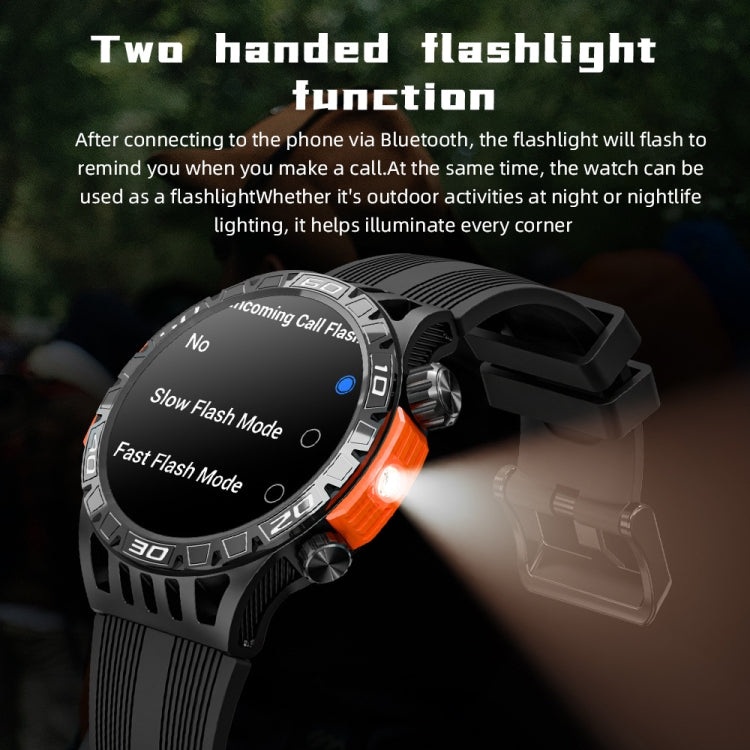 LOKMAT ZEUS6 PRO 1.46-Inch IP68 Waterproof SOS Flashlight Bluetooth Smart Watch - Shello's Creative Boutique