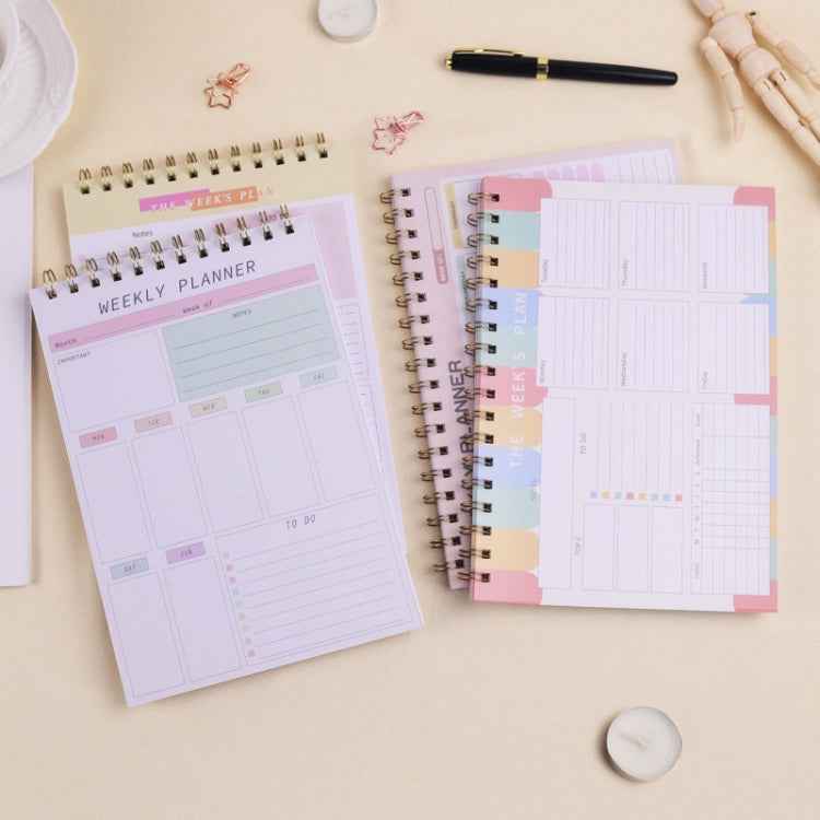 A5 Weekly Planner Notebook Waterproof Planner Coiled Clocking Memo