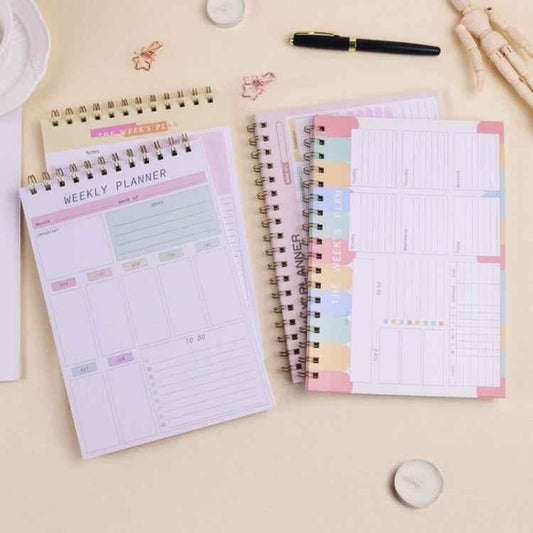 A5 Weekly Planner Notebook Waterproof Planner Coiled Clocking Memo - Shello's Creative Boutique