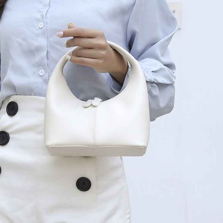 Simple Niche Leather Women Bag Pure Color Design Texture Handbag