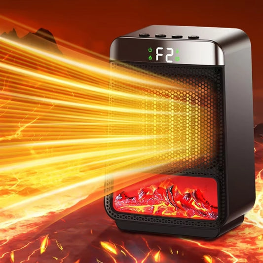 E03 Desktop PTC Heater Dynamic Flame Light Warmer, US Plug, EU Plug, UK Plug - Shello's Creative Boutique