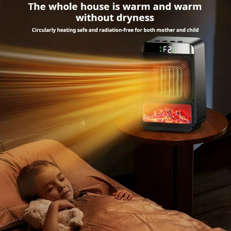 E03 Desktop PTC Heater Dynamic Flame Light Warmer, US Plug, EU Plug, UK Plug - Shello's Creative Boutique