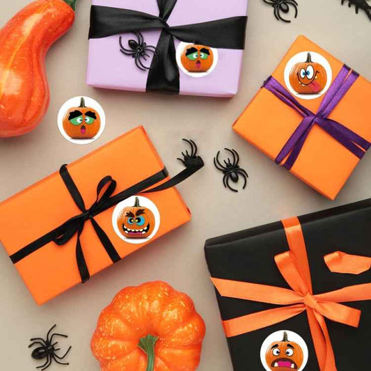 25mm Halloween Party Favors Label Stickers DIY Decorative Labels Cute Smile Pumpkin Seal Stickers
