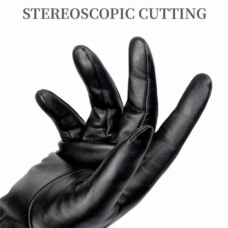 Women Sheepskin Wool Fleece Lined Windproof Warm Gloves Touchscreen Thick Snow Driving Gloves