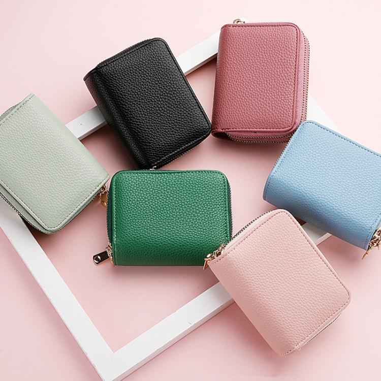 Multi-Function Organ Card Bag Double Zipper Women Wallet Large Capacity PU Card Holder