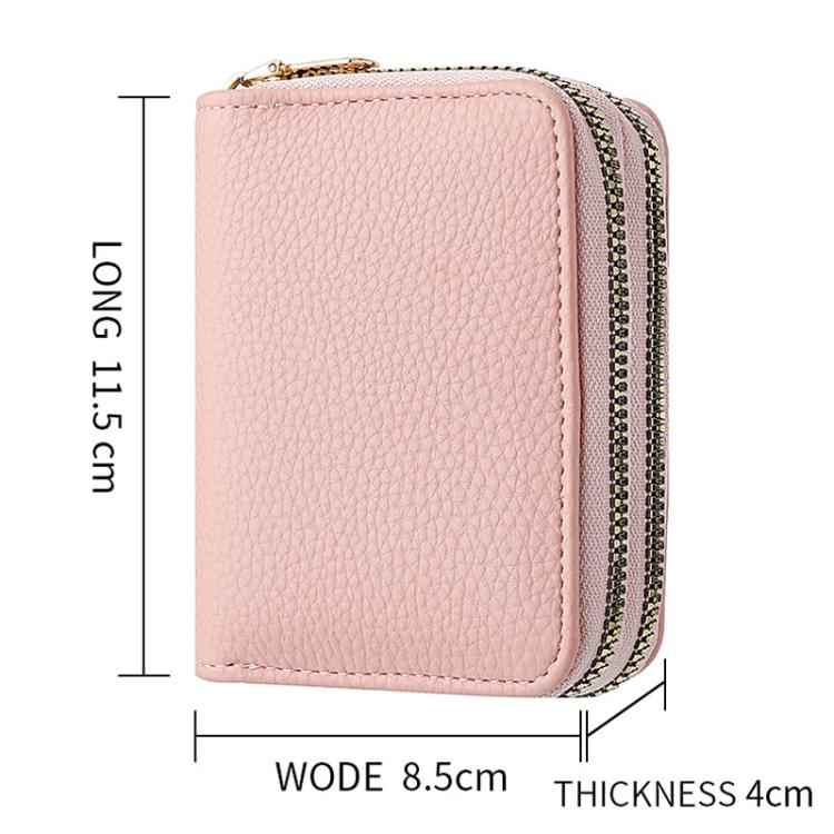 Multi-Function Organ Card Bag Double Zipper Women Wallet Large Capacity PU Card Holder