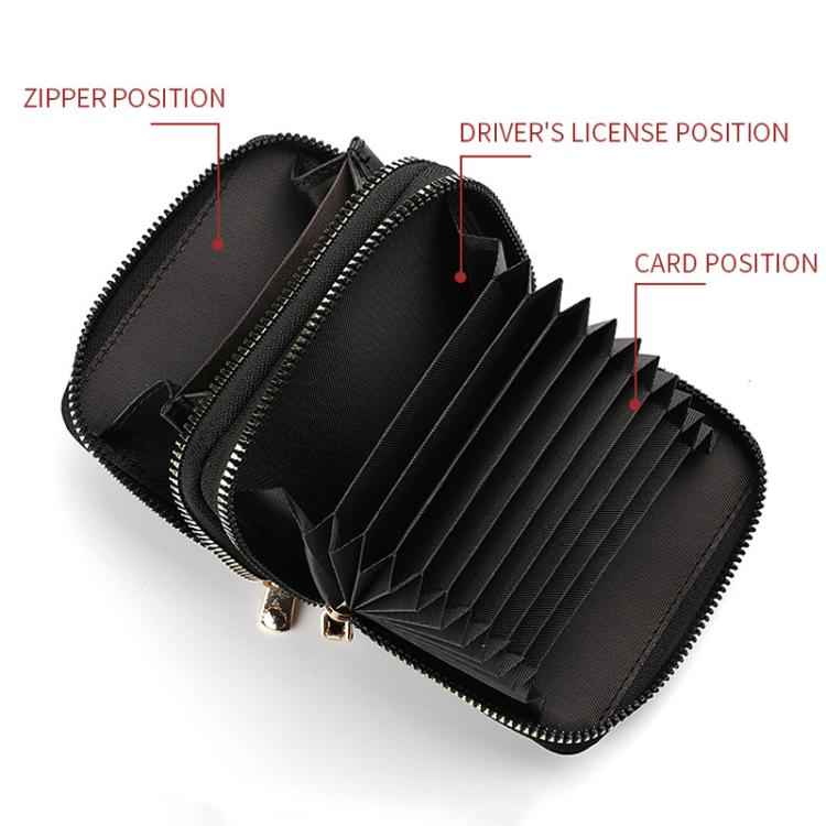 Multi-Function Organ Card Bag Double Zipper Women Wallet Large Capacity PU Card Holder