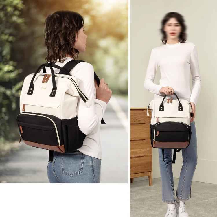 Women Business Laptop Backpack with USB Charging Port & Luggage Strap - Fits 15.6 Inch Laptop for Work, College, Office, and Commuting