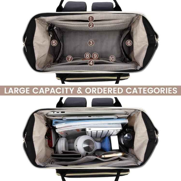 Women Business Laptop Backpack with USB Charging Port & Luggage Strap - Fits 15.6 Inch Laptop for Work, College, Office, and Commuting