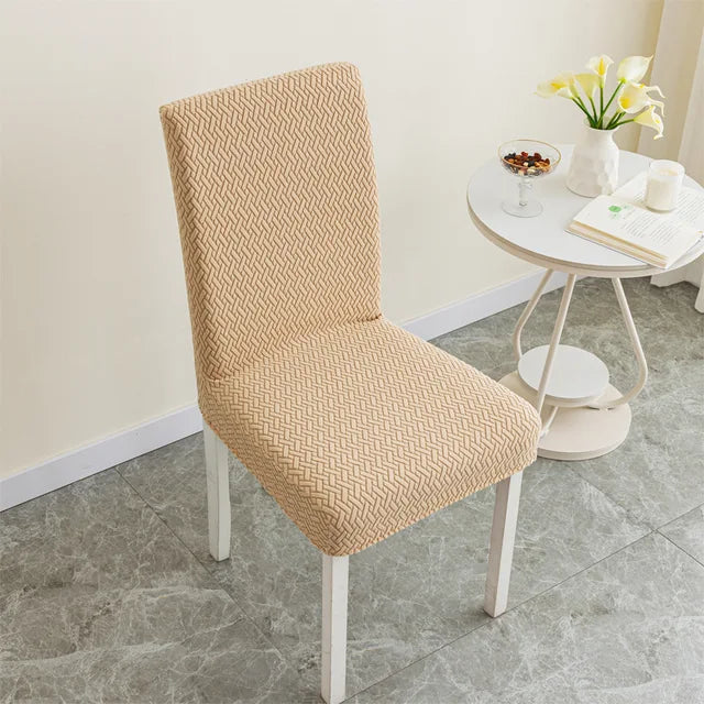 Twill Jacquard Dining Chair Cover, Elastic Seat Slipcover Soft Seat Covers, Dustproof, Suitable for Living Room, Home Decor eprolo