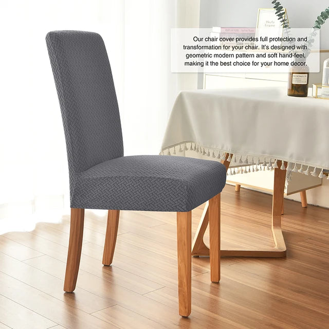 Twill Jacquard Dining Chair Cover, Elastic Seat Slipcover Soft Seat Covers, Dustproof, Suitable for Living Room, Home Decor eprolo