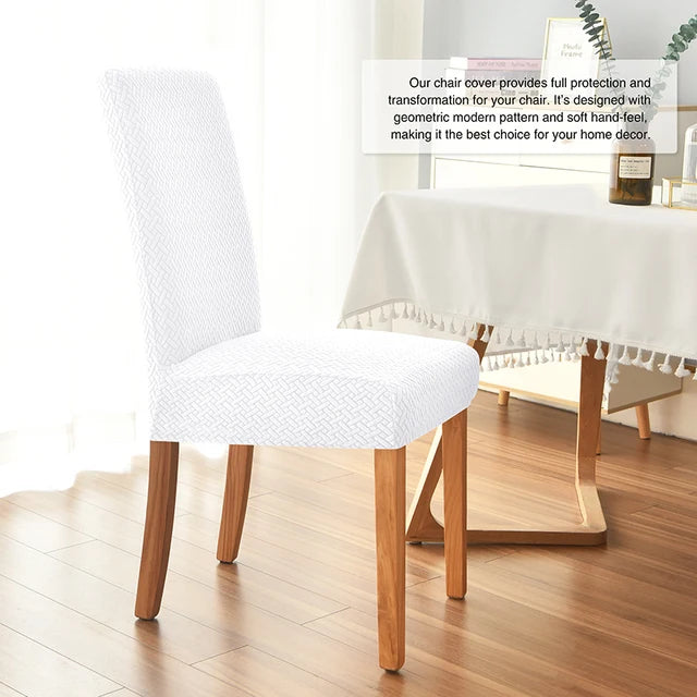 Twill Jacquard Dining Chair Cover, Elastic Seat Slipcover Soft Seat Covers, Dustproof, Suitable for Living Room, Home Decor eprolo