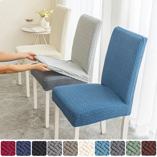 Twill Jacquard Dining Chair Cover, Elastic Seat Slipcover Soft Seat Covers, Dustproof, Suitable for Living Room, Home Decor eprolo