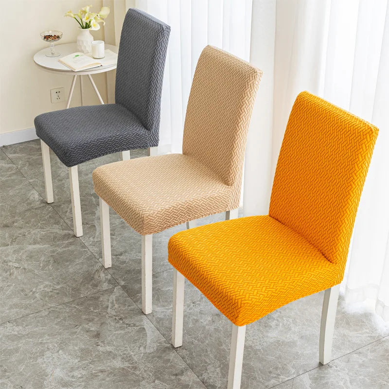Twill Jacquard Dining Chair Cover, Elastic Seat Slipcover Soft Seat Covers, Dustproof, Suitable for Living Room, Home Decor eprolo