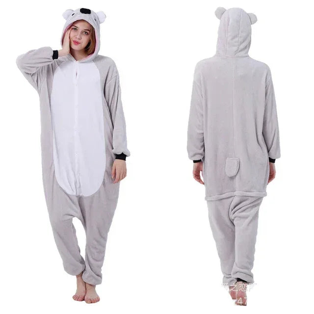 Unisex Adult Onesie Pajamas Bear Cat Animal One Piece Jumpsuits - Shello's Creative Boutique