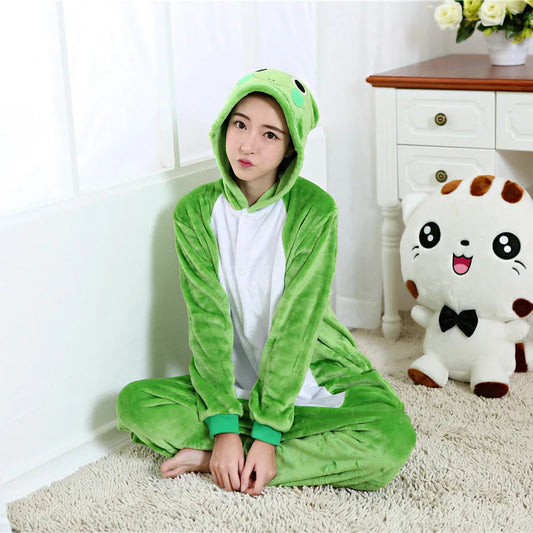Unisex Adult Onesie Pajamas Bear Cat Animal One Piece Costume Halloween Christmas Cosplay Sleepwear Cartoon Frog Panda Jumpsuits eprolo