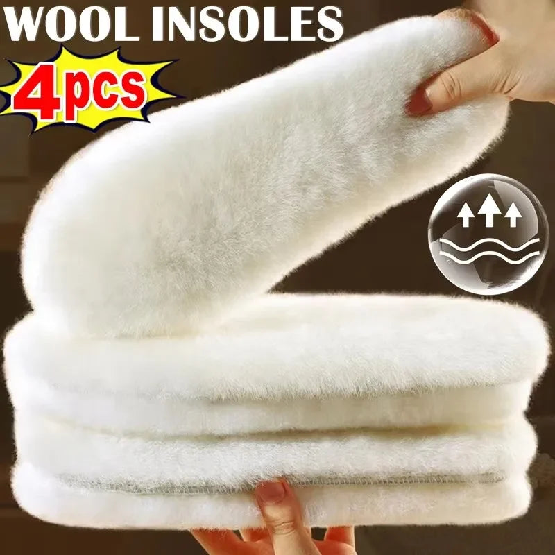 Unisex Australia Sheepskin Insoles Natural Real Fur Wool Cashmere Snow Boots Shoe Pad Children Wool Insoles Warm Winter Shoes eprolo
