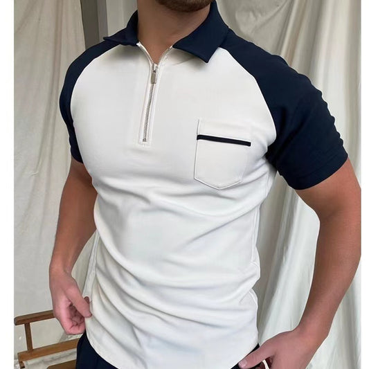 Leisure Collage Print Raglan Sleeve Lapel Collar Polo Shirt Shello's Creative Boutique