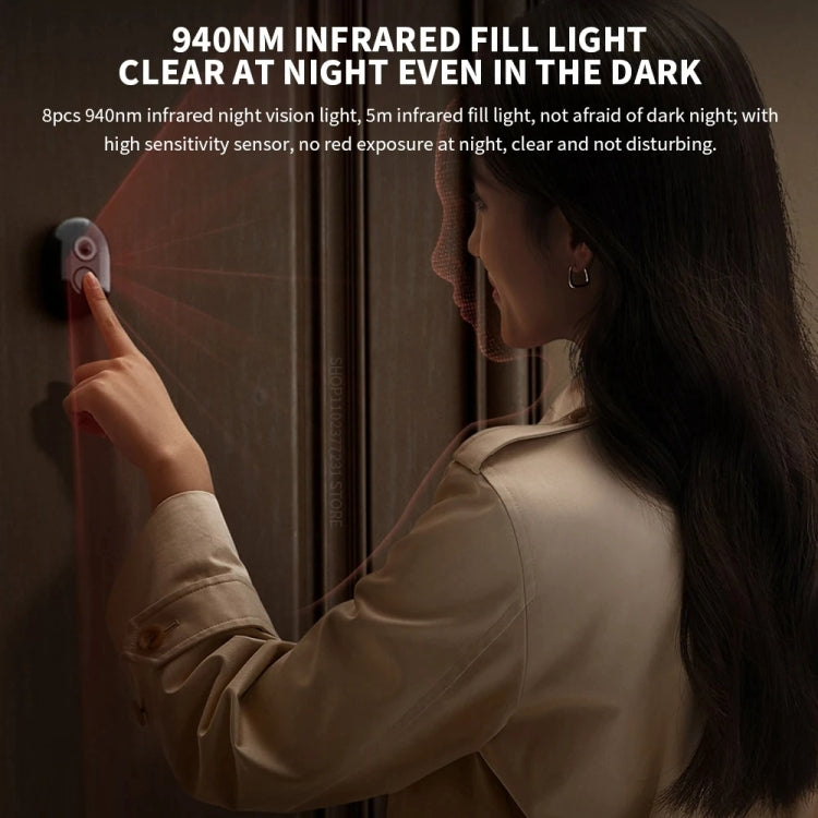 Xiaomi Smart Cat Eye 2 HDR 5 inch 3MP HD Camera 180 Degree Wide Angle Lens 940nm Infrared Night Vision Intercom Doorbell, Smart Cat Eye 2 SUNSKY