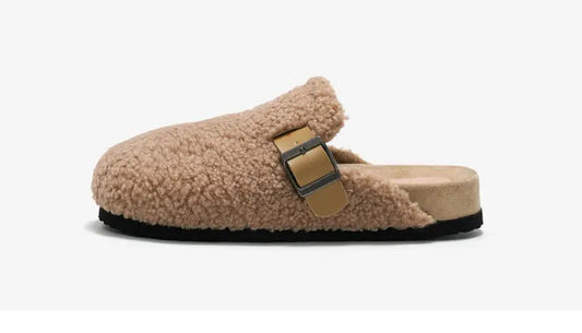 autumn and winter women's cork slippers lamb fleece outer wear slippers men's warm tide outdoor EVA home slippers eprolo