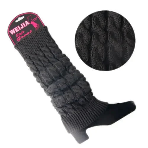 Womens Fashion Winter Cable Knit Crochet Knitted Leg Warmers Legging Knee High Socks eprolo