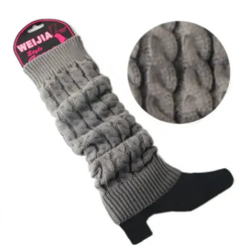 Womens Fashion Winter Cable Knit Crochet Knitted Leg Warmers Legging Knee High Socks eprolo