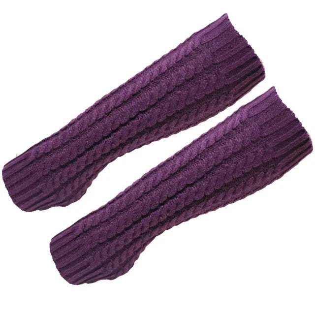 Womens Fashion Winter Cable Knit Crochet Knitted Leg Warmers Legging Knee High Socks eprolo