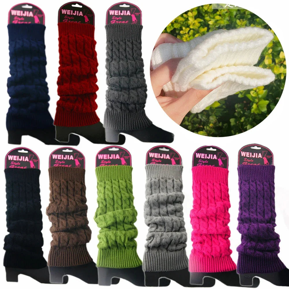 Womens Fashion Winter Cable Knit Crochet Knitted Leg Warmers Legging Knee High Socks eprolo