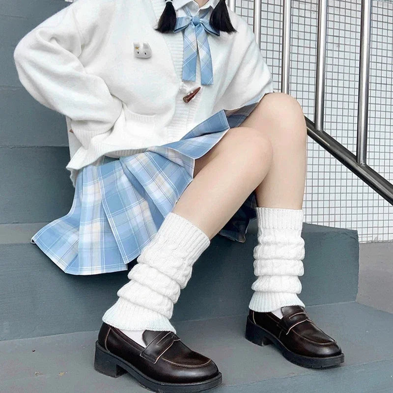 Womens Fashion Winter Cable Knit Crochet Knitted Leg Warmers Legging Knee High Socks eprolo