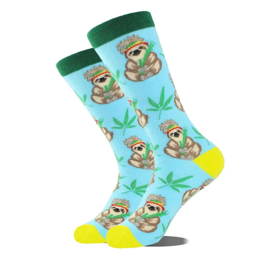 Cute Animal Print Mid-Calf Socks in Stylish Color Block Design - Shello's Creative Boutique