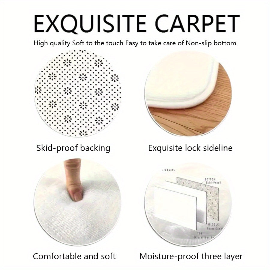 Spring Summer Kitchen Mat Set - Marble Gold Design Absorbent Mats