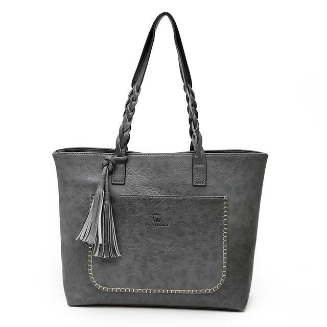 Women Messenger Bags With Tassel Large Capacity Women Bags Shoulder Tote Bags Famous Designers PU Leather Handbags