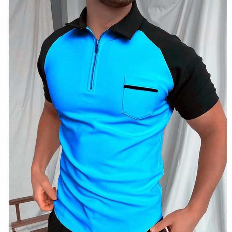 Leisure Collage Print Raglan Sleeve Lapel Collar Polo Shirt Shello's Creative Boutique