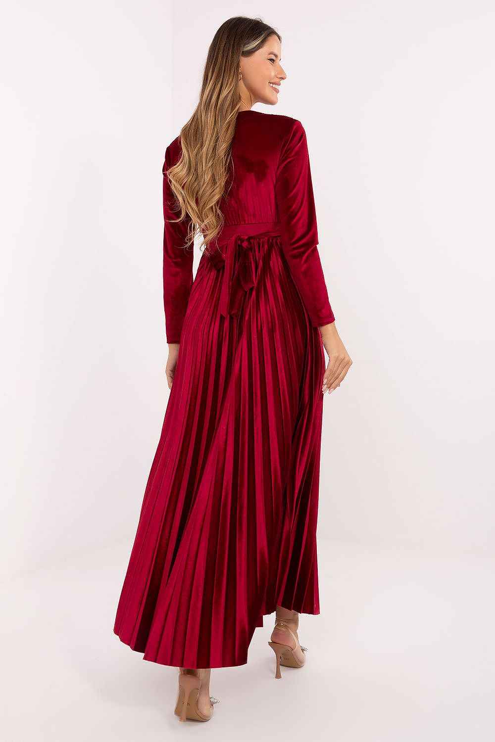 Stunning Red Sequin Maxi Dress - Long Sleeve Evening Gown | Italy Moda