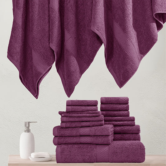 Bath Towel Set - Cotton Blend, Absorbent & Soft
