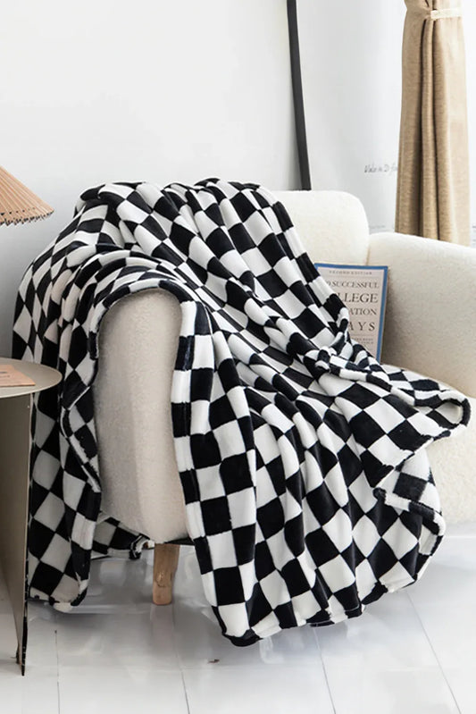 Black Checkerboard Throw Blanket - Soft Cosy Blanket - Shello's Creative Boutique