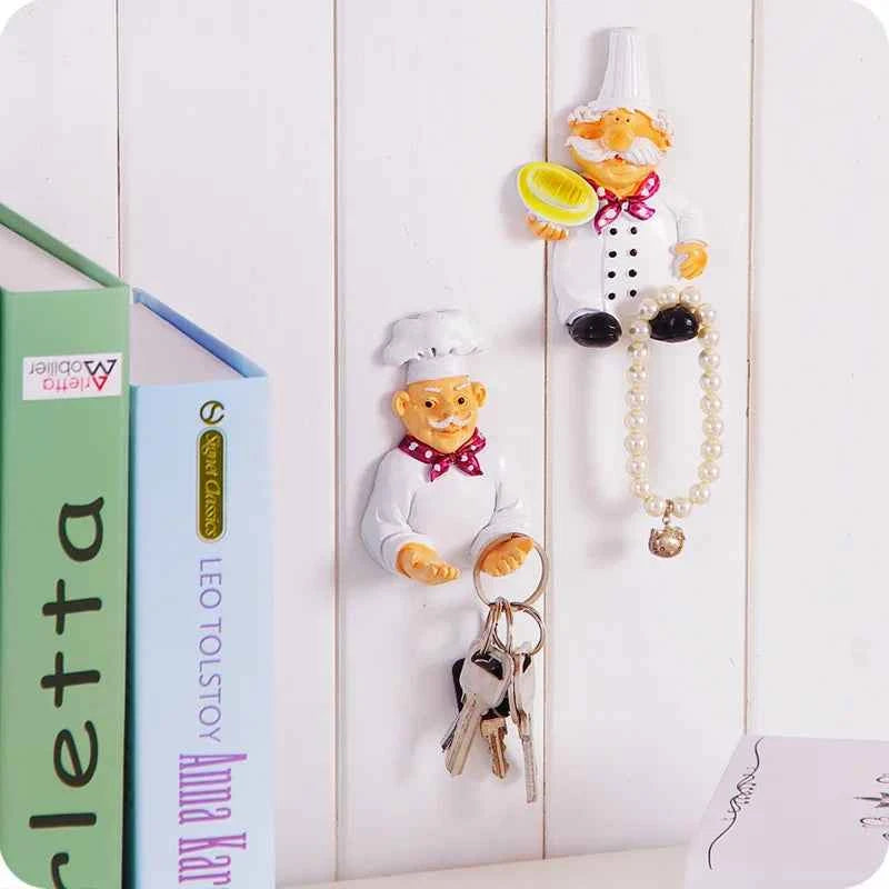 2pcs Cute Self Adhesive Wall Hook for Kitchen Hanger and Plug Holder