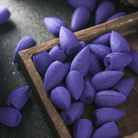 Lavender & Dragon'S Blood Backflow Incense Cones, 44/98 Pack, Elm Material, Featherless for Aromatherapy, Yoga, Meditation, Spa - Ideal Home Decor & Holiday Gift for Christmas, Halloween, Thanksgiving - Shello's Creative Boutique