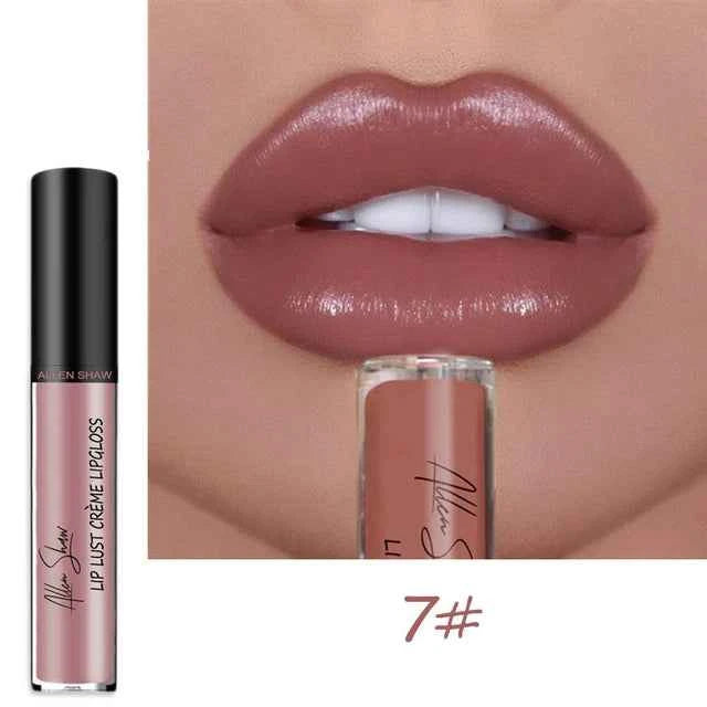 Nude Shiny Liquid Lip Gloss - Matte Glitter Shimmer Moisturizing Long-lasting Lipstick