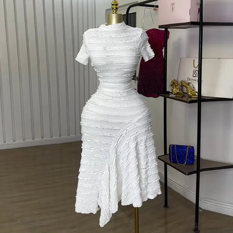 High Neck Swing Dress - Elastic A - Line Party Dress - Shello's Creative Boutique