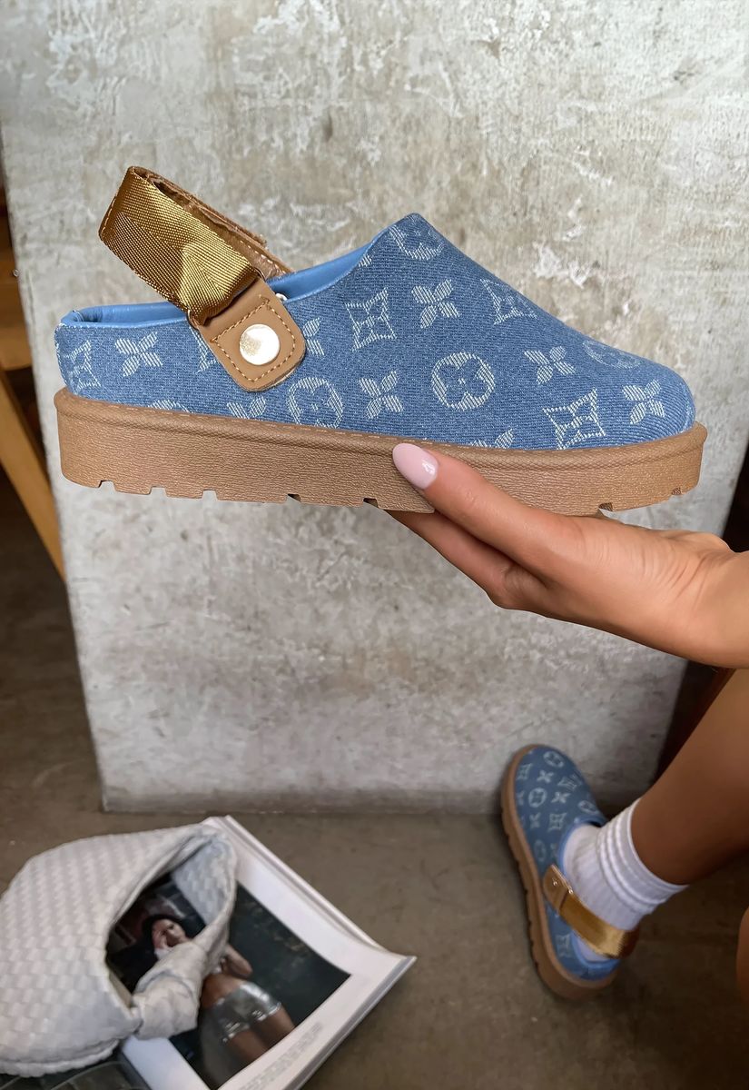 Printed Sling Back Platform Clogs Moda