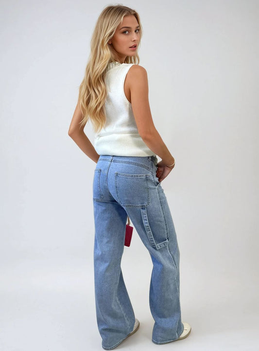 Loose Straight Leg Jeans Moda