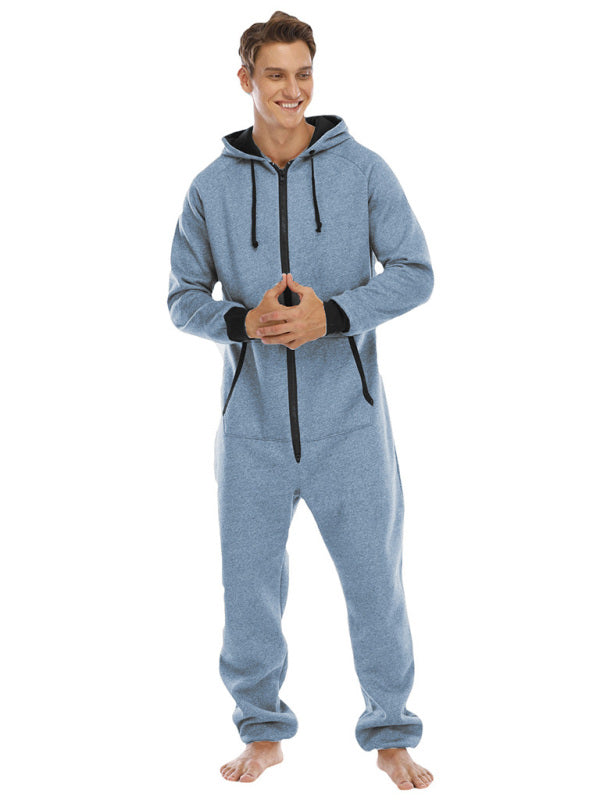 Men's Thickened Sweater Fleece Jumpsuit Pajamas Homewear Casual Suits Shello's Creative Boutique