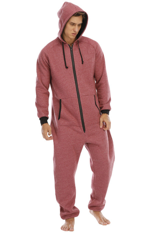 Men's Thickened Sweater Fleece Jumpsuit Pajamas Homewear Casual Suits Shello's Creative Boutique
