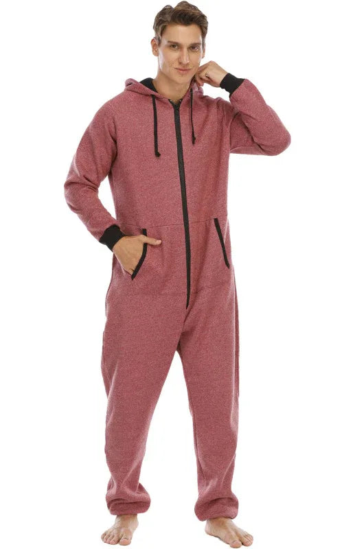Men's Thickened Sweater Fleece Jumpsuit Pajamas Homewear Casual Suits - Shello's Creative Boutique