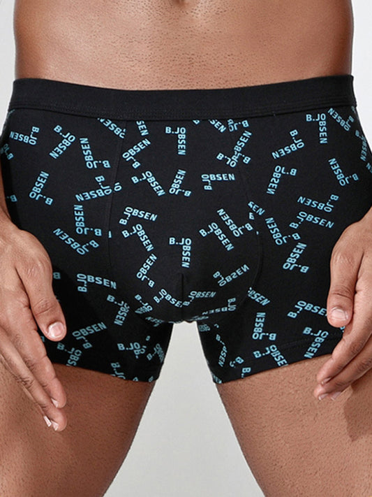 Men's Mid Waist Cotton Breathable Print Boxer Briefs Shello Creative Boutique