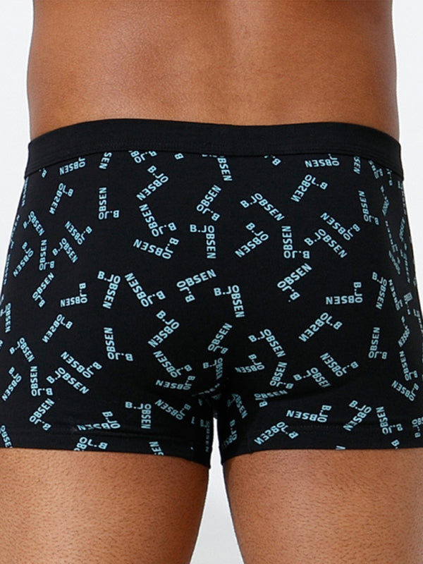 Men's Mid Waist Cotton Breathable Print Boxer Briefs Shello Creative Boutique