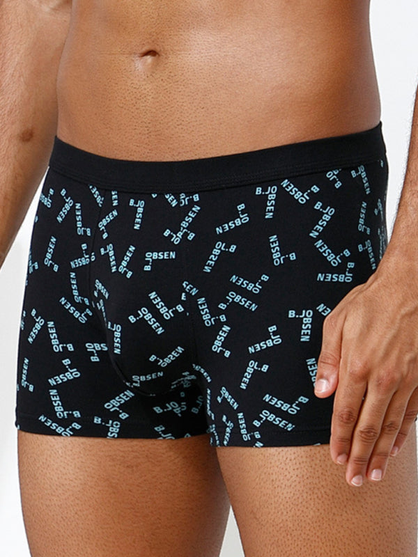 Men's Mid Waist Cotton Breathable Print Boxer Briefs Shello Creative Boutique